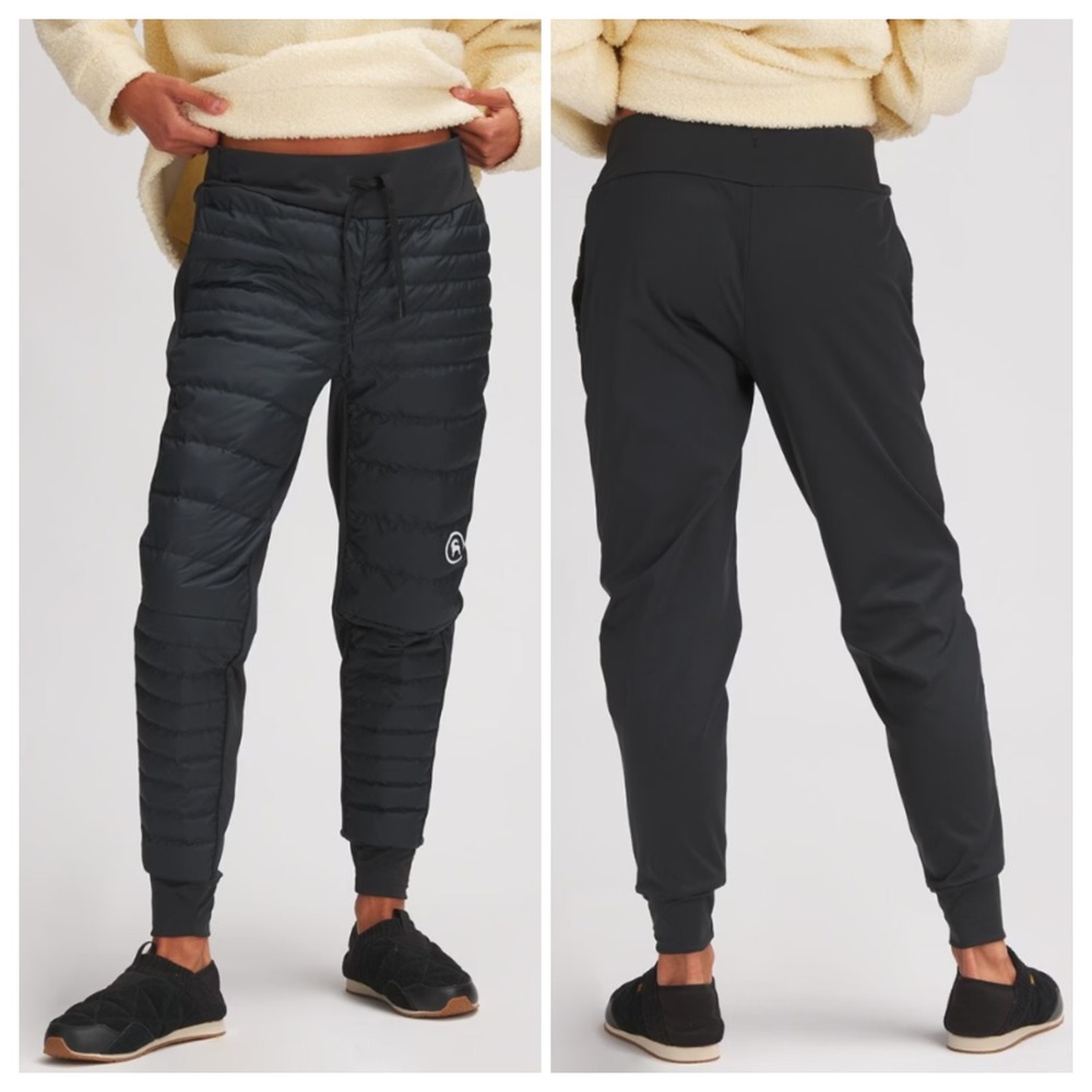 Backcountry Stansbury Allied Down Tight 600 Fill Quilted Joggers Womens M Black